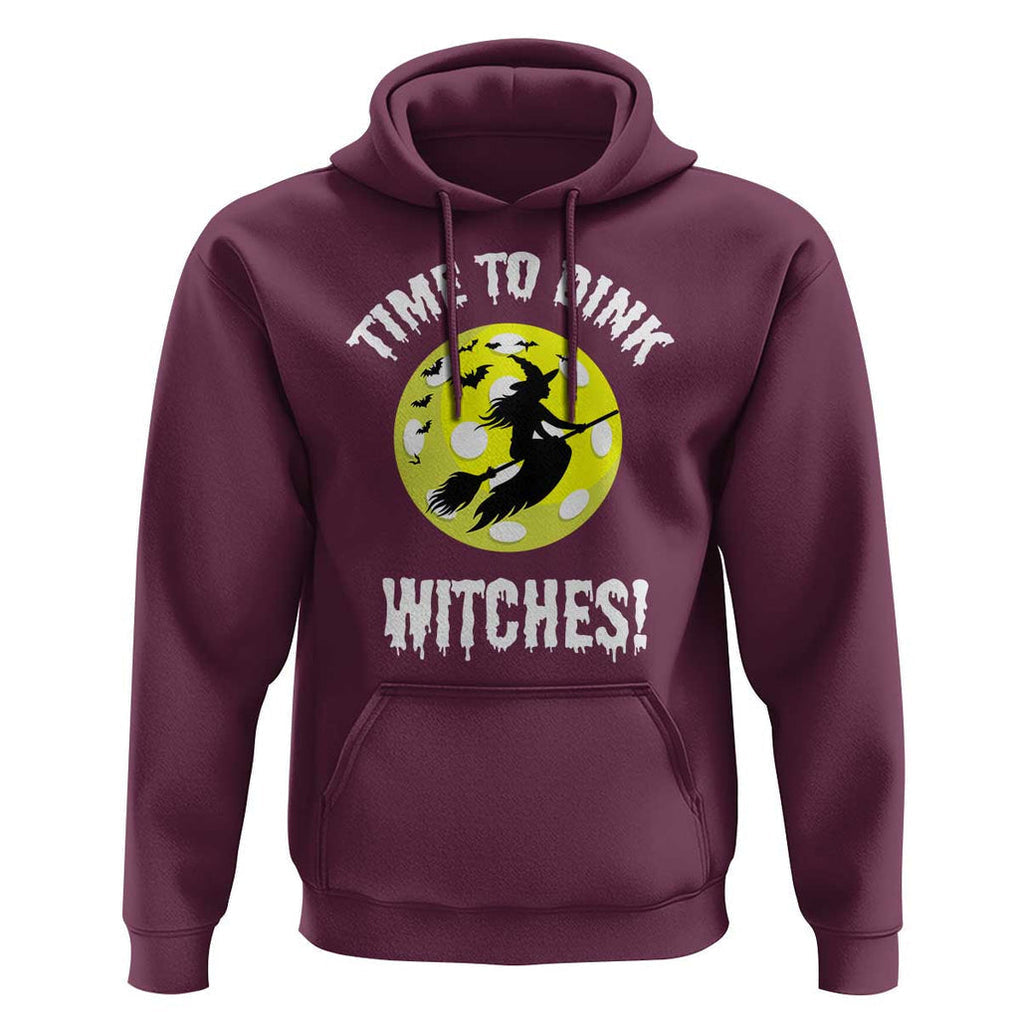 Halloween Pickleball Hoodie Time To Dink Witches TS09 Maroon Print Your Wear