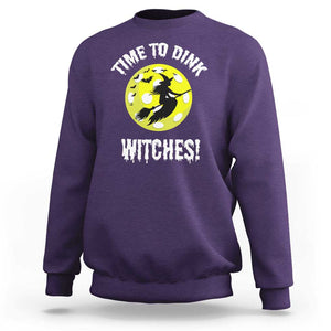 Halloween Pickleball Sweatshirt Time To Dink Witches TS09 Purple Print Your Wear