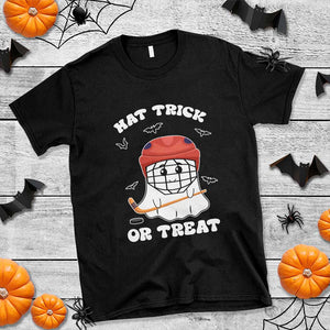 Halloween Hockey T Shirt Hat Trick Or Treat Ghost Player TS09 Black Print Your Wear