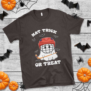 Halloween Hockey T Shirt Hat Trick Or Treat Ghost Player TS09 Dark Chocolate Print Your Wear