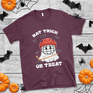 Halloween Hockey T Shirt Hat Trick Or Treat Ghost Player TS09 Maroon Print Your Wear