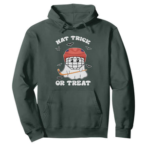 Halloween Hockey Hoodie Hat Trick Or Treat Ghost Player TS09 Dark Forest Green Print Your Wear