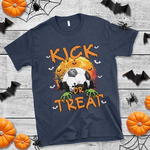 Halloween Soccer T Shirt Kick Or Treat Spooky Season TS09 Navy Print Your Wear