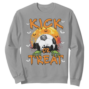 Halloween Soccer Sweatshirt Kick Or Treat Spooky Season TS09 Sport Gray Print Your Wear