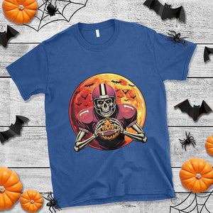 Halloween Football T Shirt Spooky Skeleton Player TS09 Royal Blue Print Your Wear