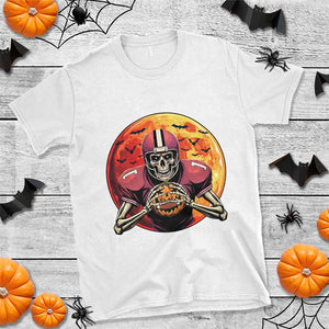 Halloween Football T Shirt Spooky Skeleton Player TS09 White Print Your Wear