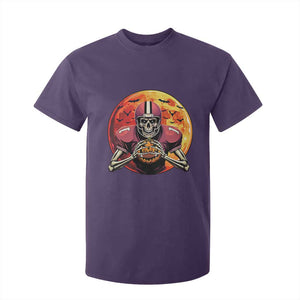 Halloween Football T Shirt For Kid Spooky Skeleton Player TS09 Purple Print Your Wear
