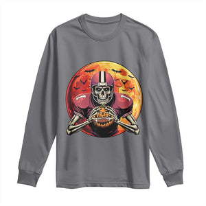 Halloween Football Long Sleeve Shirt Spooky Skeleton Player TS09 Charcoal Print Your Wear