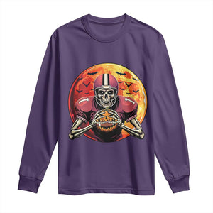 Halloween Football Long Sleeve Shirt Spooky Skeleton Player TS09 Purple Print Your Wear