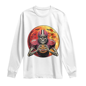 Halloween Football Long Sleeve Shirt Spooky Skeleton Player TS09 White Print Your Wear