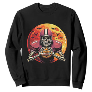 Halloween Football Sweatshirt Spooky Skeleton Player TS09 Black Print Your Wear