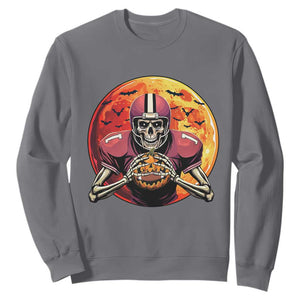 Halloween Football Sweatshirt Spooky Skeleton Player TS09 Charcoal Print Your Wear