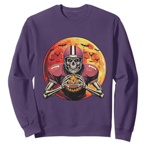 Halloween Football Sweatshirt Spooky Skeleton Player TS09 Purple Print Your Wear