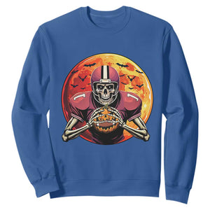 Halloween Football Sweatshirt Spooky Skeleton Player TS09 Royal Blue Print Your Wear