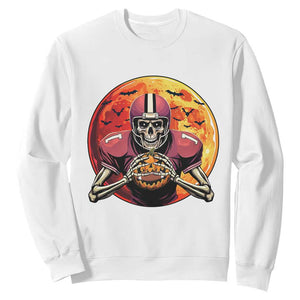 Halloween Football Sweatshirt Spooky Skeleton Player TS09 White Print Your Wear