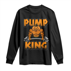 Funny Halloween Gymer Long Sleeve Shirt Pump King Gym Workout Pumpkin TS09 Black Print Your Wear