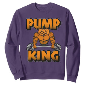 Funny Halloween Gymer Sweatshirt Pump King Gym Workout Pumpkin TS09 Purple Print Your Wear