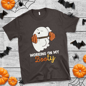 Halloween Gymer T Shirt Working On My Booty Funny Ghost TS09 Dark Chocolate Print Your Wear