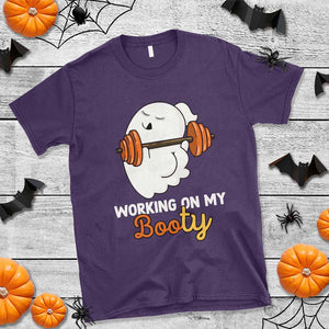 Halloween Gymer T Shirt Working On My Booty Funny Ghost TS09 Purple Print Your Wear