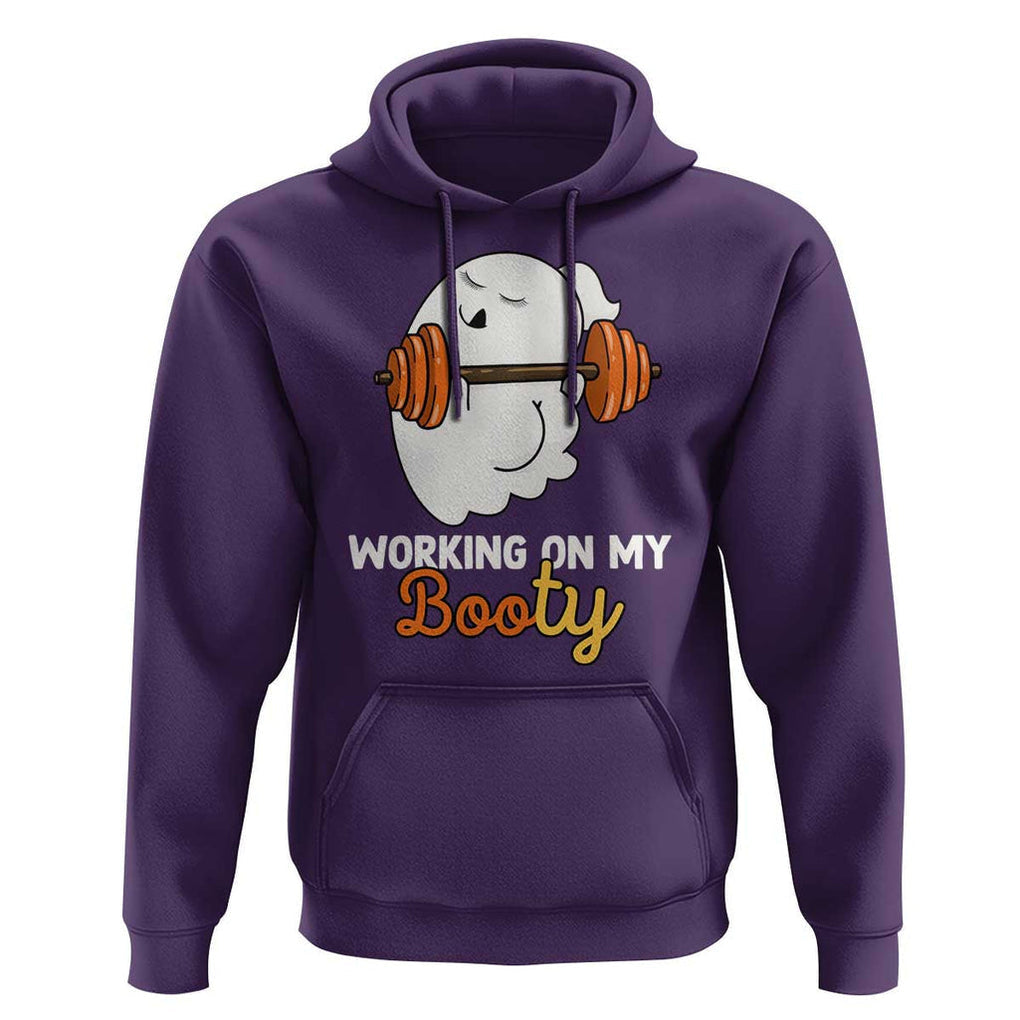 Halloween Gymer Hoodie Working On My Booty Funny Ghost TS09 Purple Print Your Wear