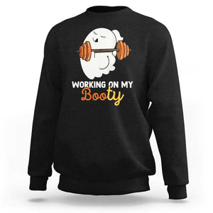 Halloween Gymer Sweatshirt Working On My Booty Funny Ghost TS09 Black Print Your Wear