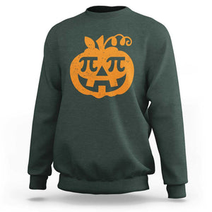 Halloween Math Teacher Pi Pumpkin Sweatshirt TS09 Dark Forest Green Print Your Wear