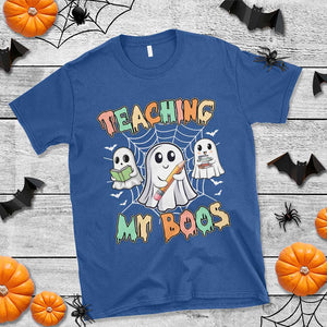 Teacher Halloween T Shirt Teaching My Boos Cute Ghost TS09 Royal Blue Print Your Wear