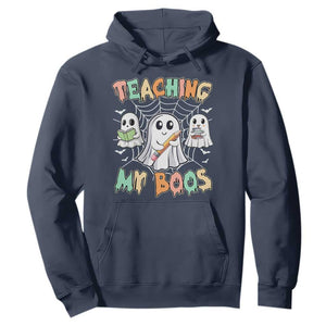Teacher Halloween Hoodie Teaching My Boos Cute Ghost TS09 Navy Print Your Wear