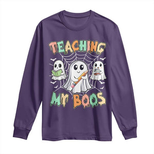 Teacher Halloween Long Sleeve Shirt Teaching My Boos Cute Ghost TS09 Purple Print Your Wear