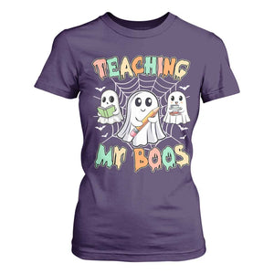 Teacher Halloween T Shirt For Women Teaching My Boos Cute Ghost TS09 Purple Print Your Wear