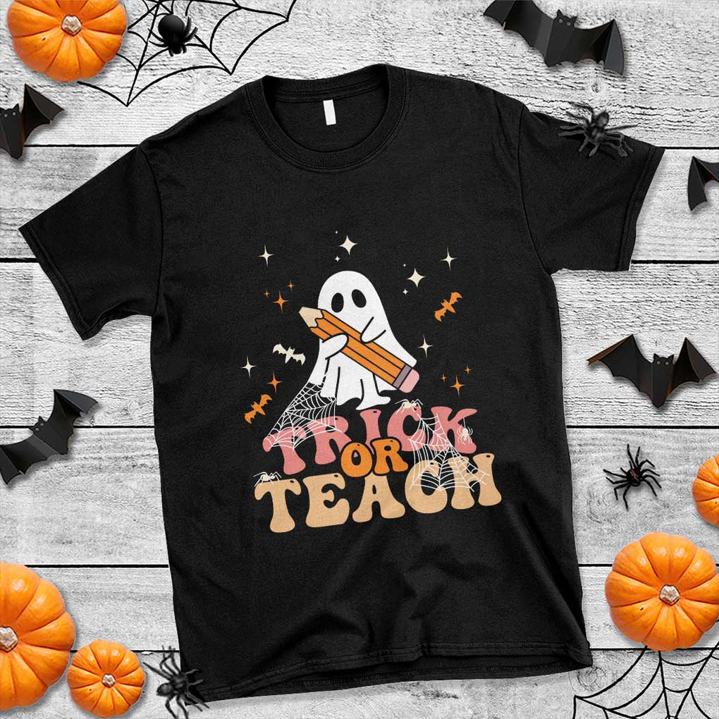 Teacher Halloween T Shirt Trick Or Teach Ghost TS09 Black Print Your Wear