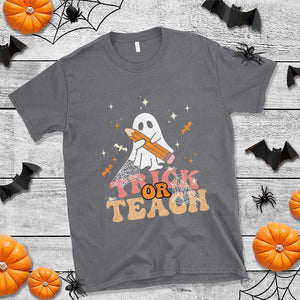 Teacher Halloween T Shirt Trick Or Teach Ghost TS09 Charcoal Print Your Wear