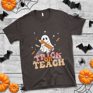 Teacher Halloween T Shirt Trick Or Teach Ghost TS09 Dark Chocolate Print Your Wear