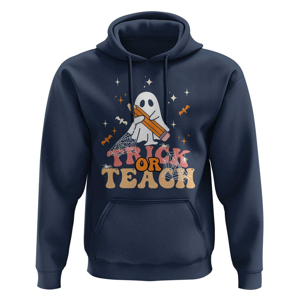 Teacher Halloween Hoodie Trick Or Teach Ghost TS09 Navy Print Your Wear