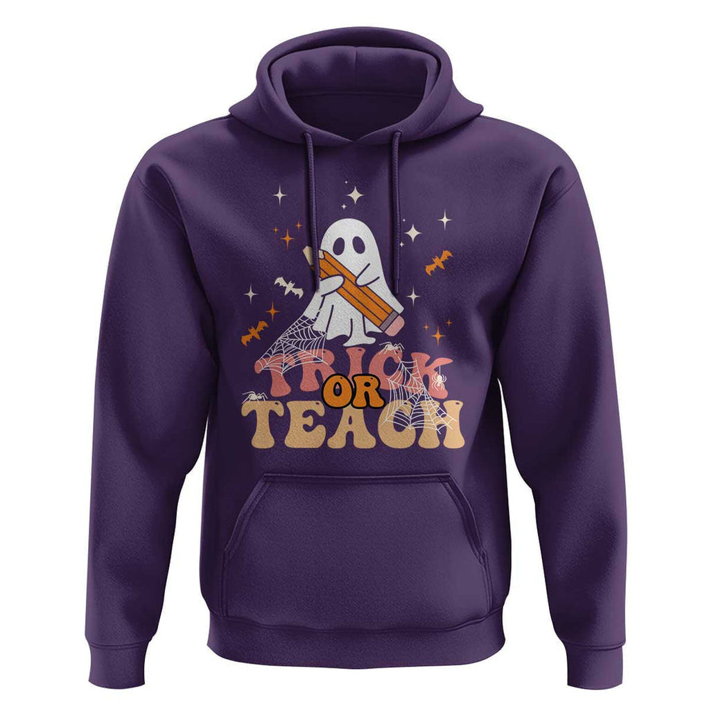 Teacher Halloween Hoodie Trick Or Teach Ghost TS09 Purple Print Your Wear