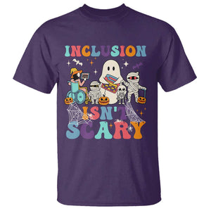 Special Teacher Halloween T Shirt Inclusion Isn't Scary TS09 Purple Print Your Wear