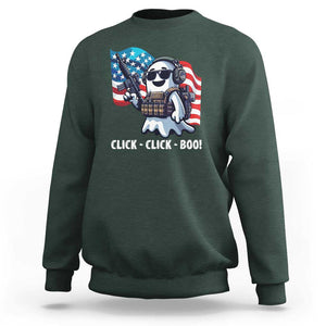 Halloween Veteran Sweatshirt Click Click Boo Army TS09 Dark Forest Green Print Your Wear