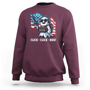 Halloween Veteran Sweatshirt Click Click Boo Army TS09 Maroon Print Your Wear