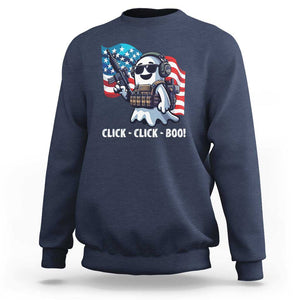 Halloween Veteran Sweatshirt Click Click Boo Army TS09 Navy Print Your Wear