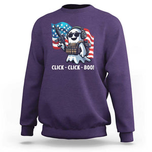 Halloween Veteran Sweatshirt Click Click Boo Army TS09 Purple Print Your Wear