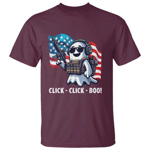 Halloween Veteran T Shirt Click Click Boo Army TS09 Maroon Print Your Wear