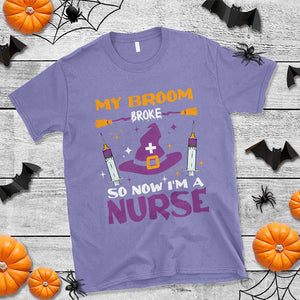 Nurse Halloween T Shirt My Broom Broke So Now Im A Nurse TS09 Violet Print Your Wear