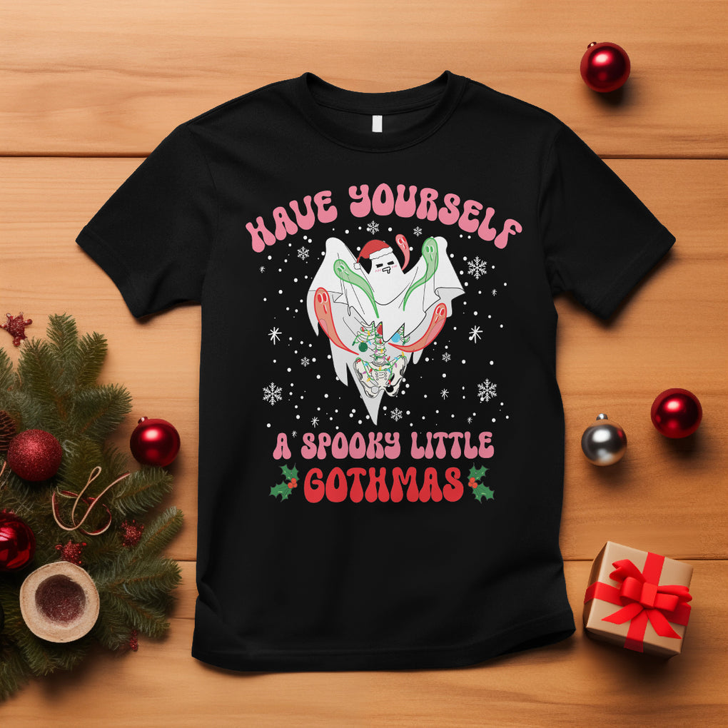 Have Yourself Spooky Little Gothmas Ghost Christmas Cute Boo T Shirt TS09 Black Printyourwear