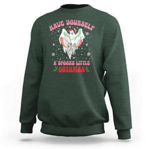 Have Yourself Spooky Little Gothmas Ghost Christmas Cute Boo Sweatshirt TS09 Dark Forest Green Printyourwear