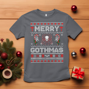 Merry Gothmas Goth Christmas Spider Skulls T Shirt TS09 Charcoal Printyourwear