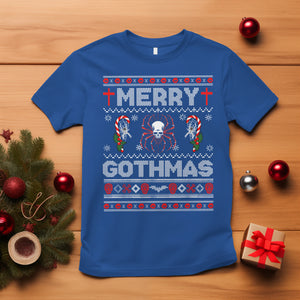 Merry Gothmas Goth Christmas Spider Skulls T Shirt TS09 Royal Blue Printyourwear