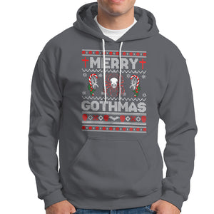 Merry Gothmas Goth Christmas Spider Skulls Hoodie TS09 Charcoal Printyourwear