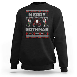 Merry Gothmas Goth Christmas Spider Skulls Sweatshirt TS09 Black Printyourwear