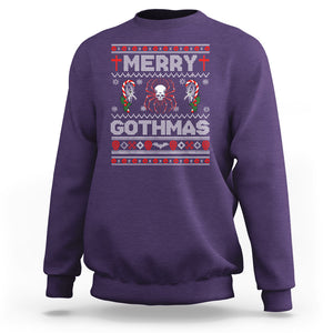 Merry Gothmas Goth Christmas Spider Skulls Sweatshirt TS09 Purple Printyourwear