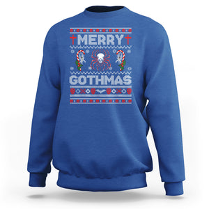 Merry Gothmas Goth Christmas Spider Skulls Sweatshirt TS09 Royal Blue Printyourwear